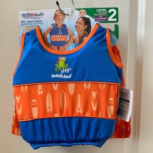 SwimSchool 2pc Swim Trainer Set Age 4-6 NWT UPF50